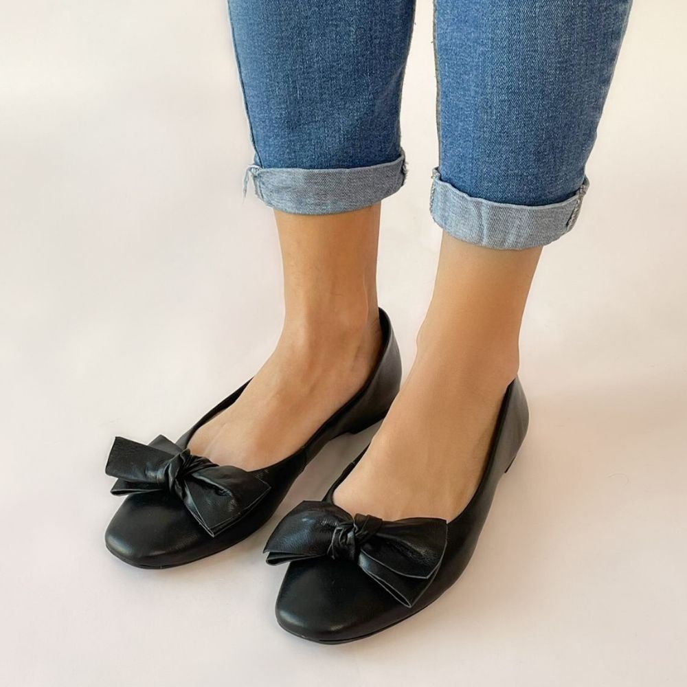 SAPATILHA SANTA FLOR LAÇO PRETA FEMININA