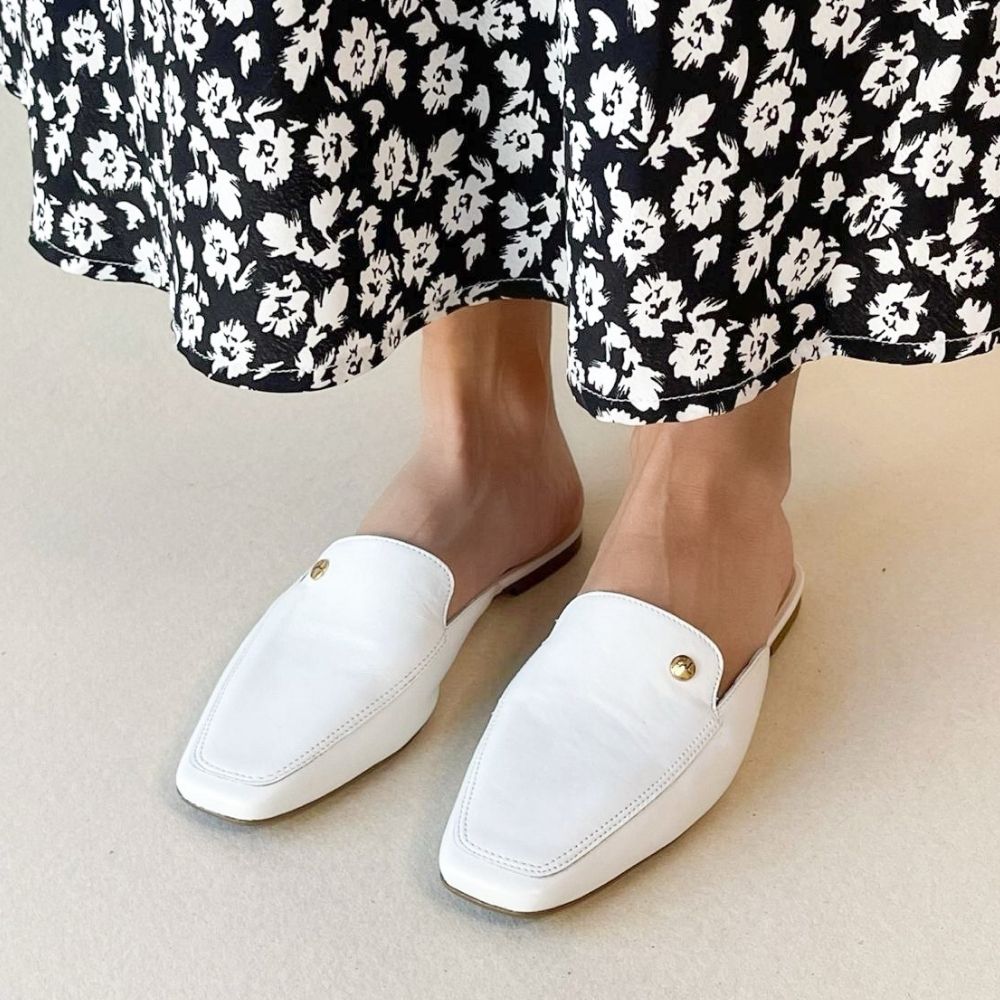 Mule giulia domna básico branco feminina
