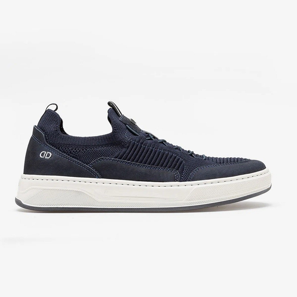 Sapatênis democrata knit denim bold azul marinho masculino