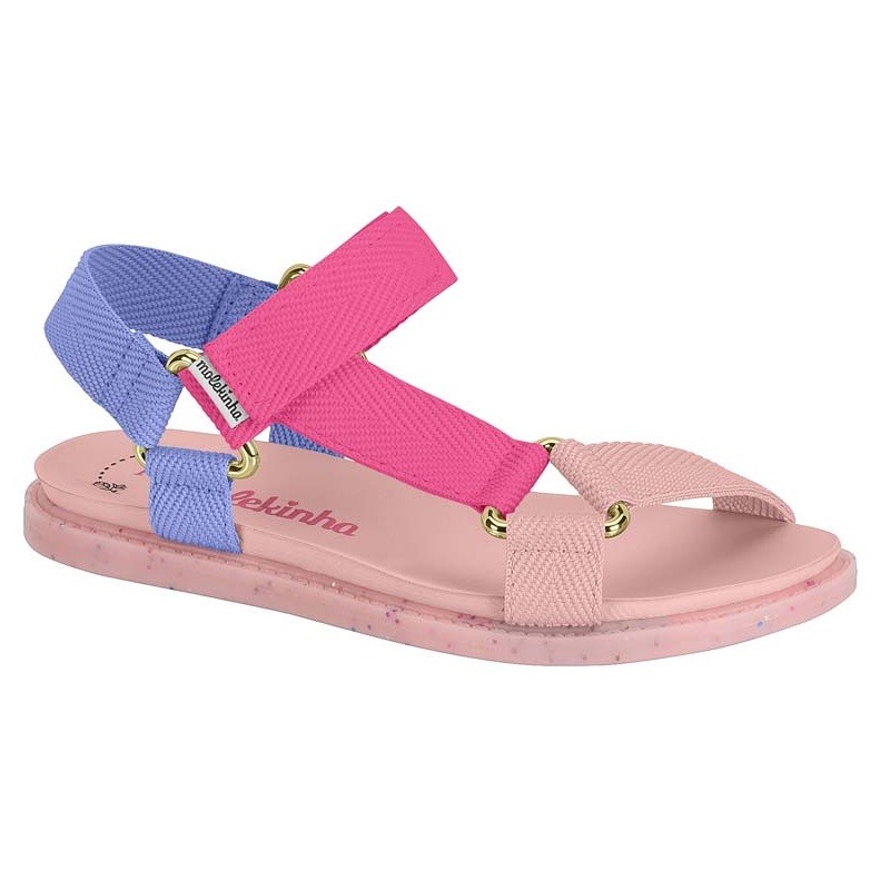 Sandália molekinha papete rosa infantil