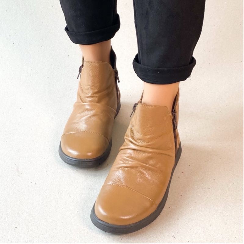BOTA BALATORE COMFORT/ZíPER CARAMELO FEMININA