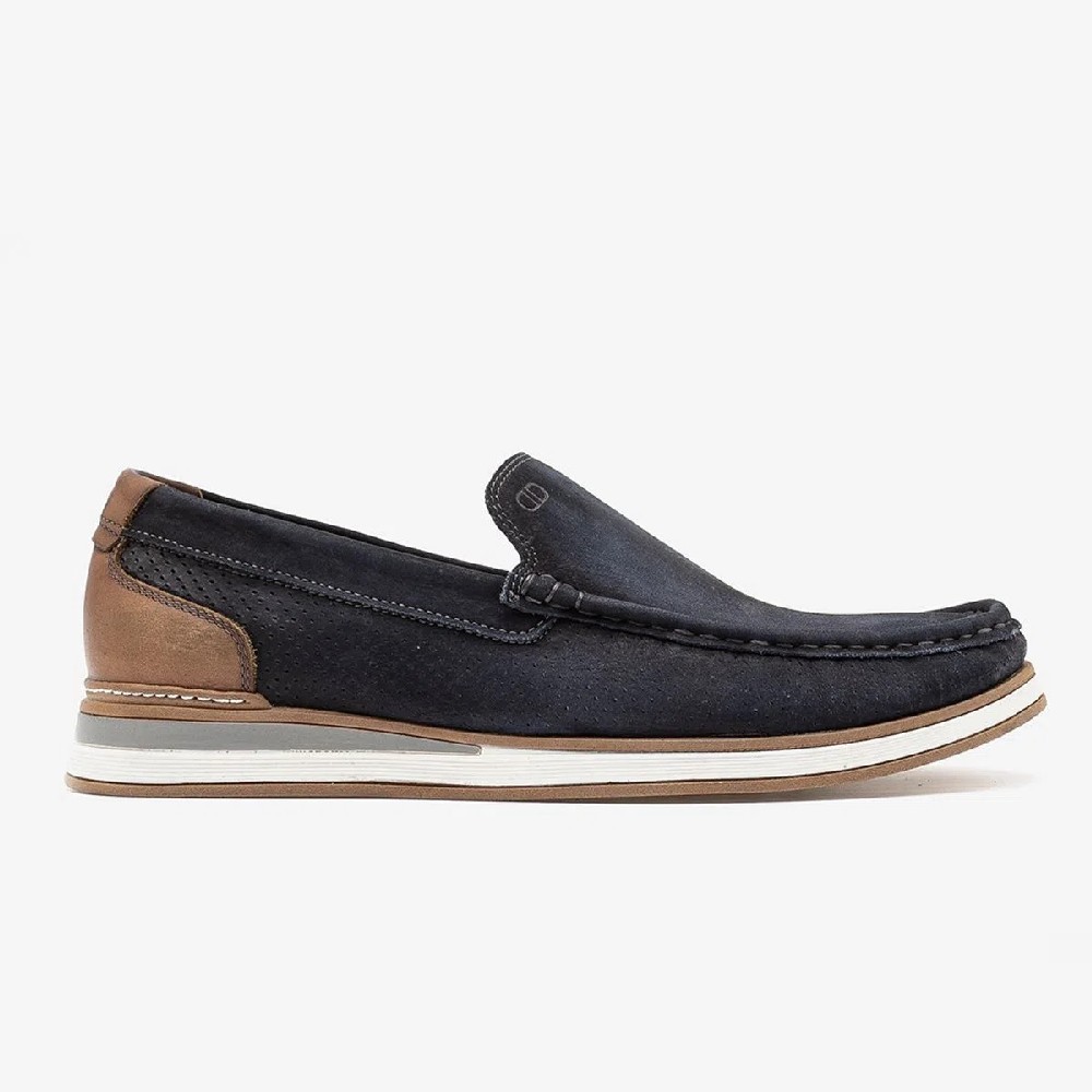 MOCASSIM DEMOCRATA DENIM FLOW AZUL MARINHO MASCULINO