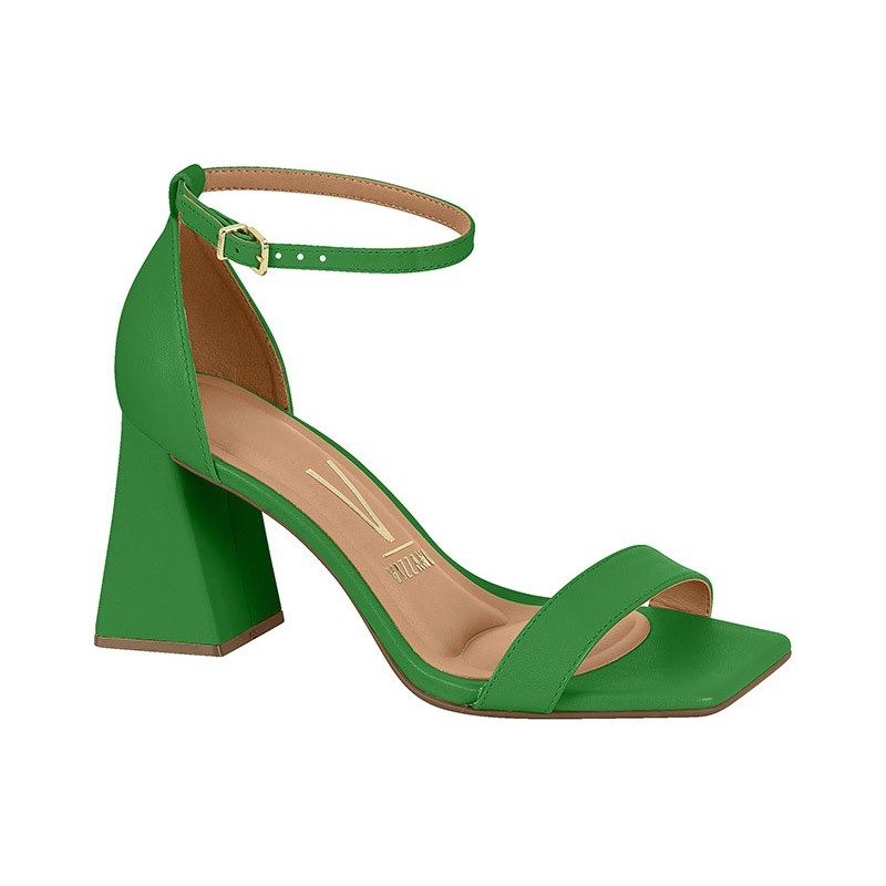 SANDÁLIA SALTO ALTO VIZZANO LEZARD VERDE FEMININA