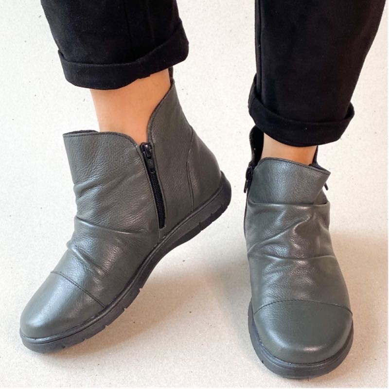 BOTA BALATORE COMFORT/ZíPER VERDE FEMININA