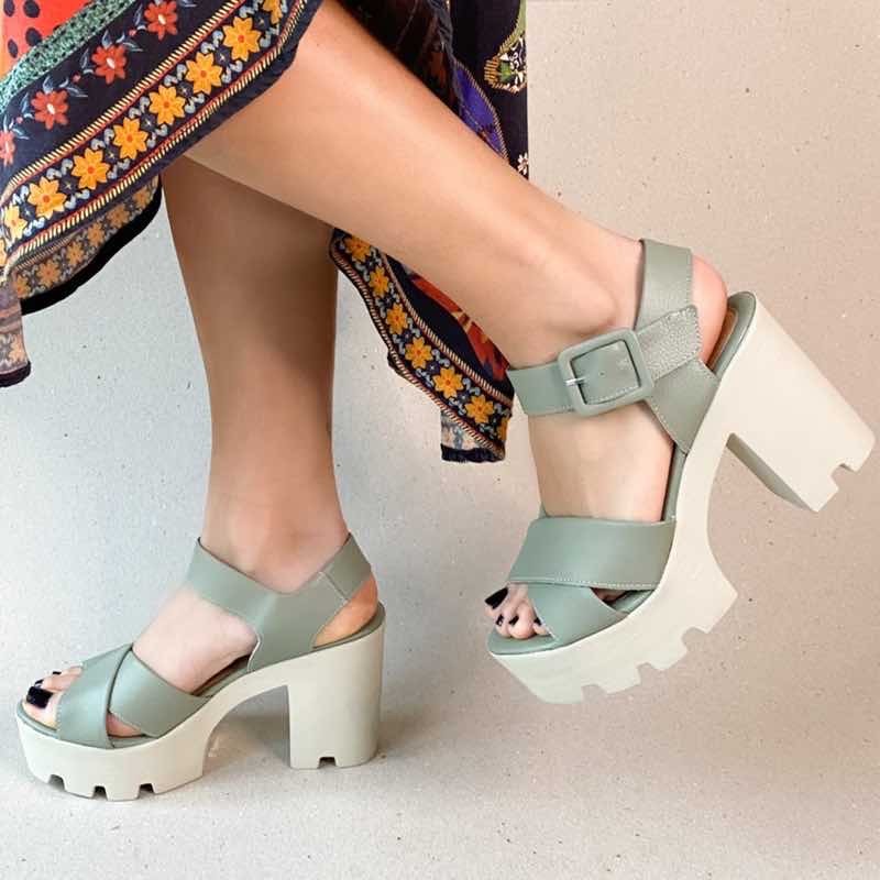 SANDÁLIA PRIMMA SCARPA TRATORADA X VERDE FEMININA