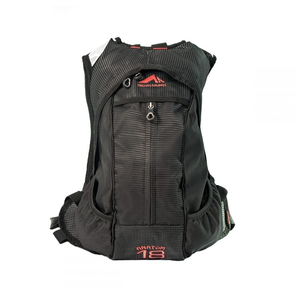 MOCHILA TRILHAS RUMOS ANATOM 18 PRETA COM PONTILHADO