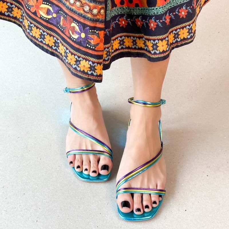 SANDÁLIA ZABUMBA TIRINHAS AZUL FEMININA