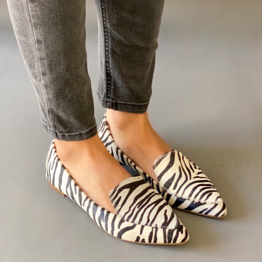 SAPATILHA SANTA FLOR ZEBRA BRANCA COM PRETO FEMININA