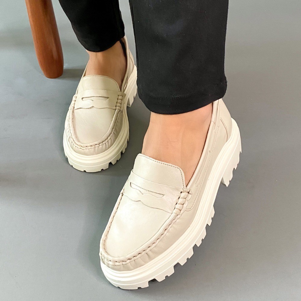 MOCASSIM RIO DE LUZ PELICA DE CABRA NUDE FEMININO