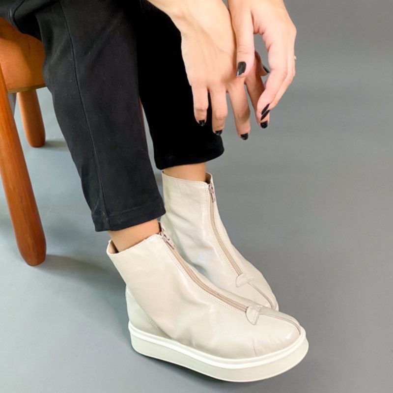 BOTA RIO DE LUZ FLATFORM NUDE FEMININA
