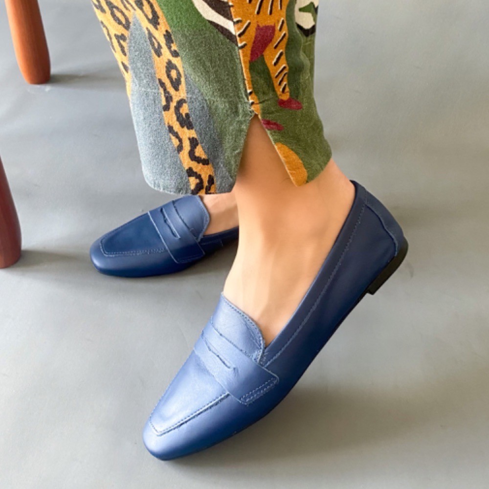 SAPATO SANTA FLOR LOAFER AZUL MARINHO FEMININO