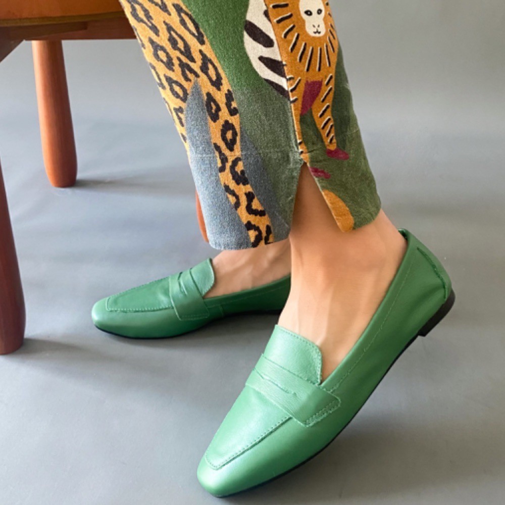 SAPATO SANTA FLOR LOAFER VERDE FEMININO