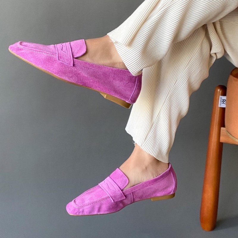 MOCASSIM SALTO DE OURO LOAFER LILÁS FEMININO