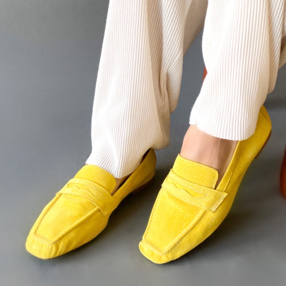 MOCASSIM SALTO DE OURO LOAFER AMARELO FEMININO