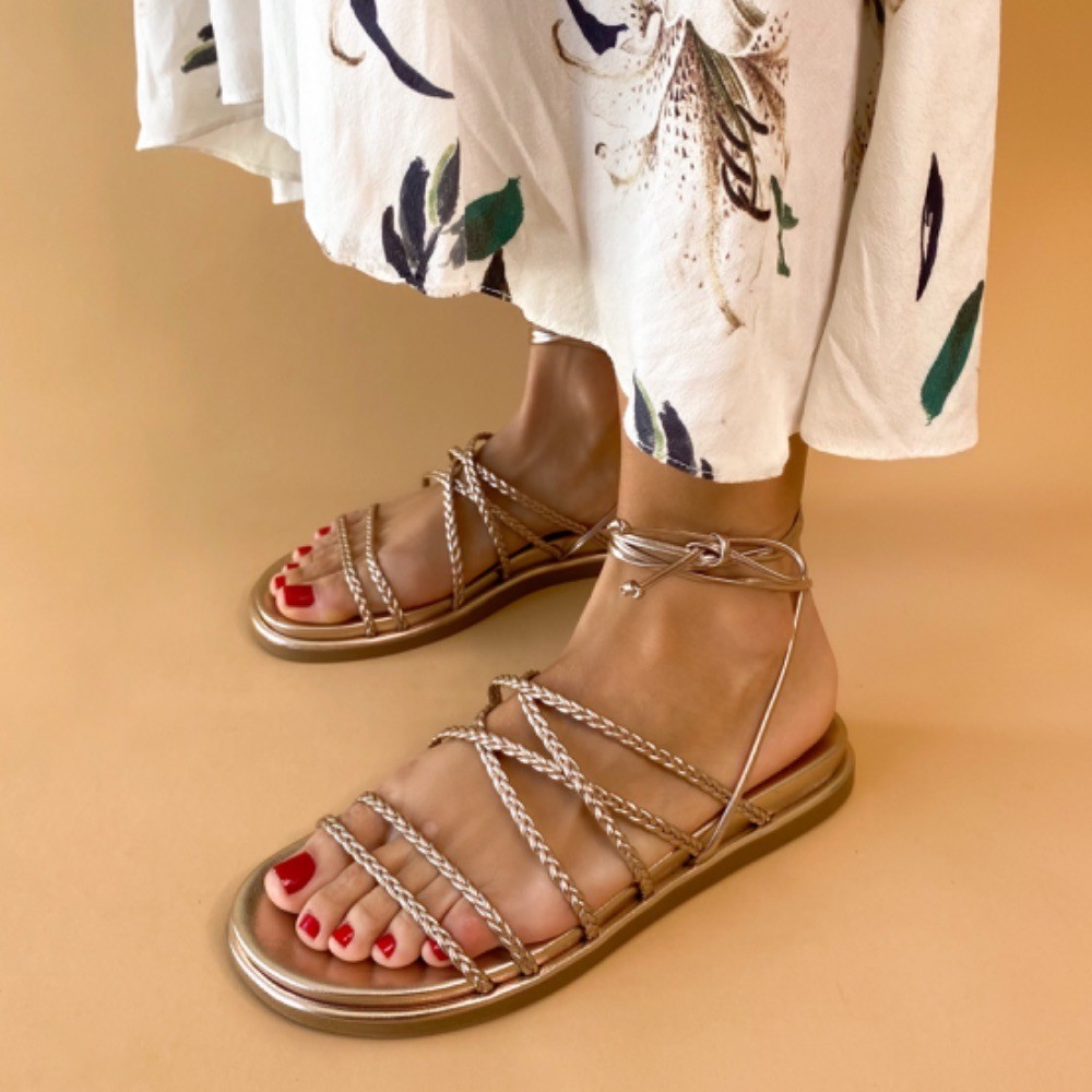 SANDÁLIA RASTEIRA ZABUMBA BIRKEN TANÇAS ROSE FEMININA