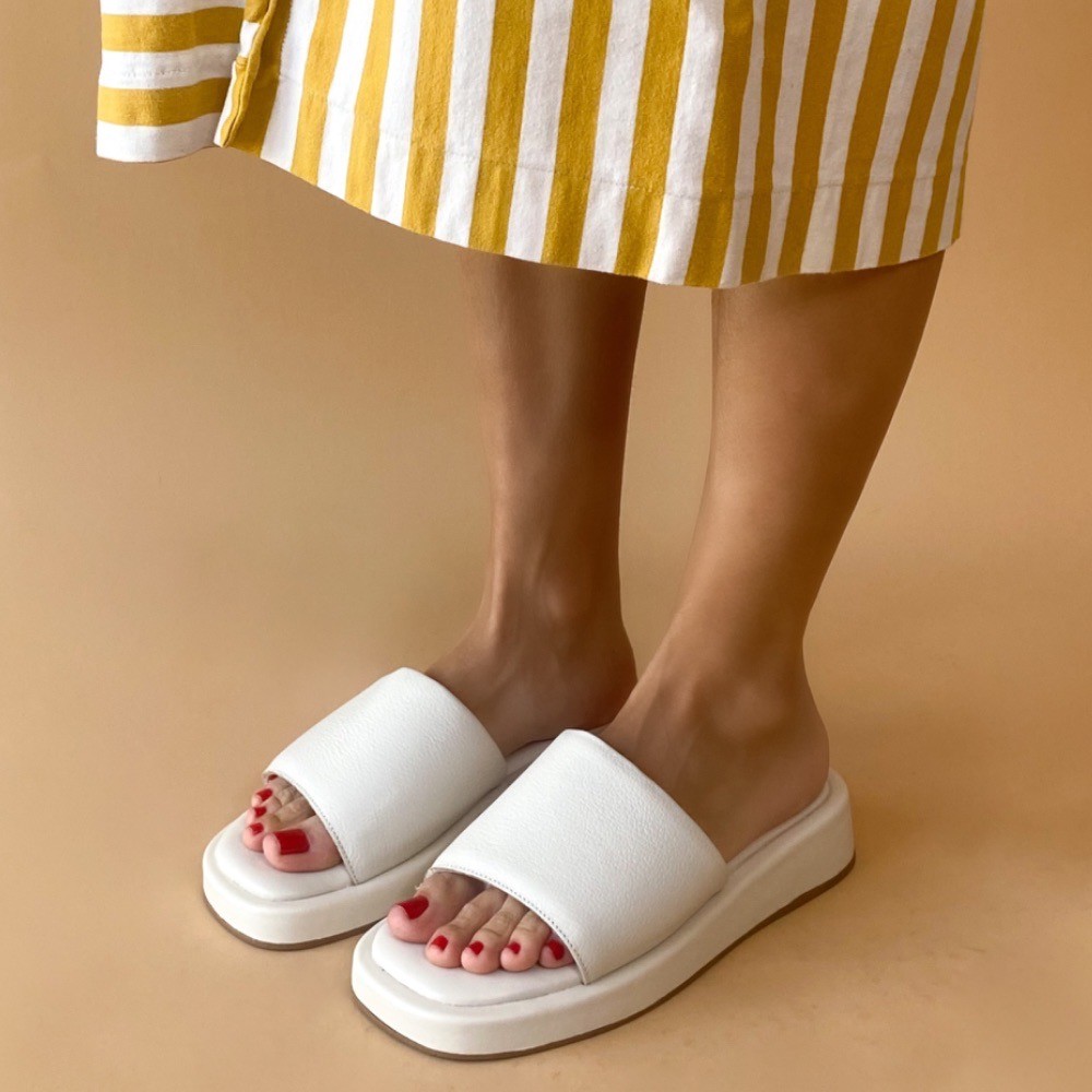 SANDÁLIA FLATFORM PRIMMA SCARPA COMFORT MARFIM FEMININA