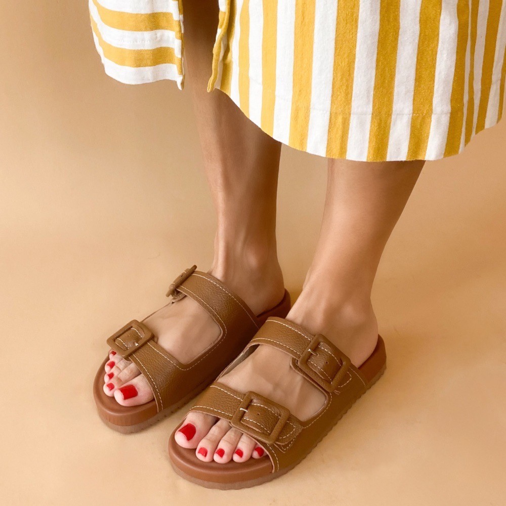 SANDÁLIA PRIMMA SCARPA BIRKEN CASTANHO FEMININA