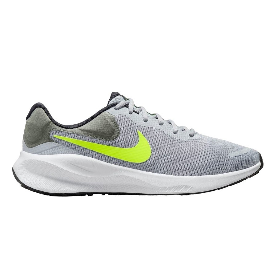 TÊNIS NIKE REVOLUTION 7 CINZA COM VERDE MASCULINO