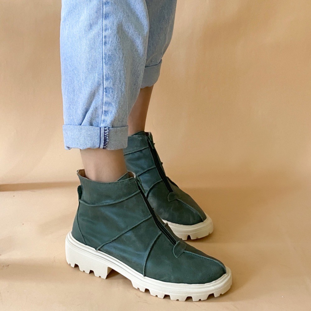 BOOT RIO DE LUZ ZIPER VERDE FEMININA