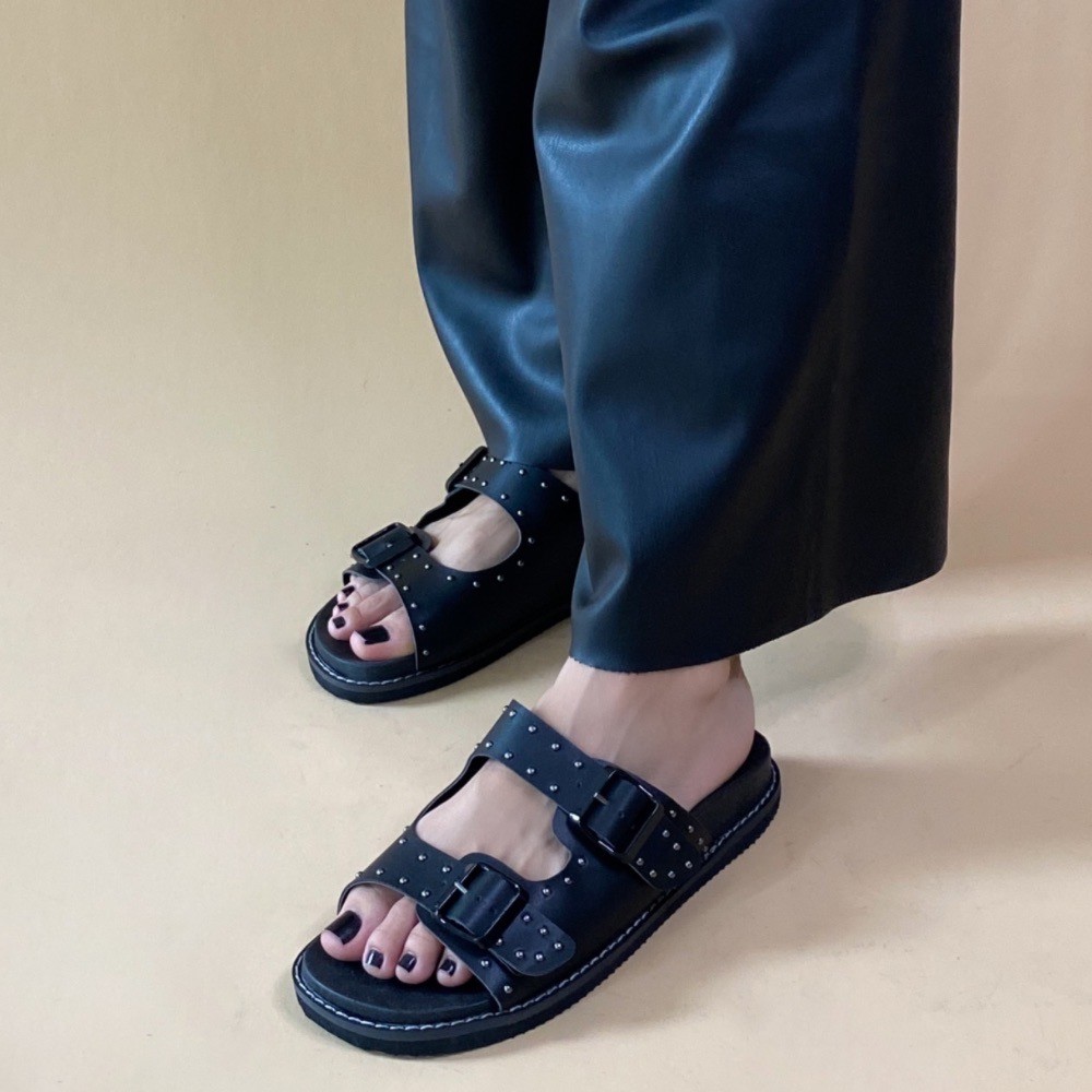 SANDÁLIA OFFLINE BIRKEN HOTFIX PRETA FEMININA