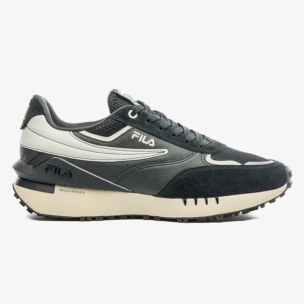 TÊNIS FILA RENNO VINTAGE II PRETO COM BRANCO MASCULINO