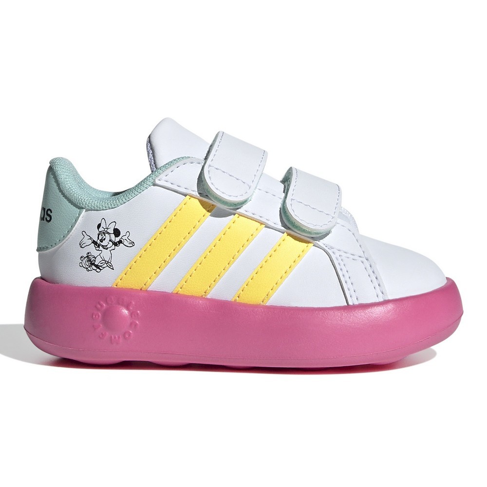 TÊNIS ADIDAS GRAND COURT MINNIE CF I BRANCO COM ROSA INFANTIL