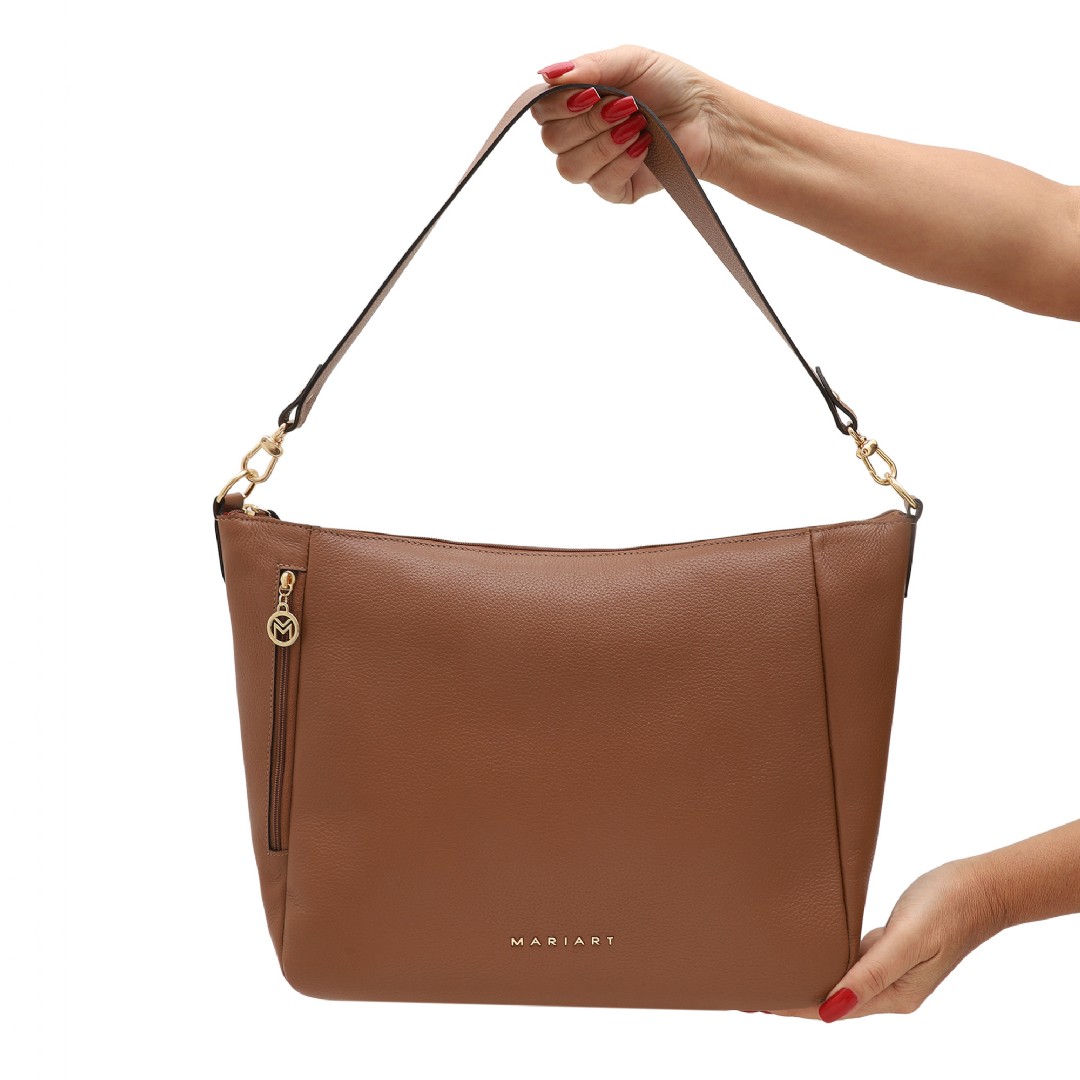 Bolsa mariart zíper lateral lagos caramelo feminina :: Amil Calçados