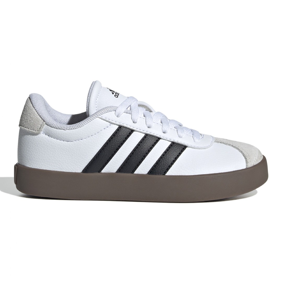 TÊNIS ADIDAS VL COURT KIDS BRANCO E MARROM JUVENIL