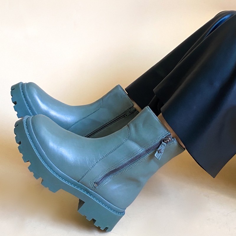 BOOT CRAVO E CANELA ZIPER VERDE ESCURO FEMININO