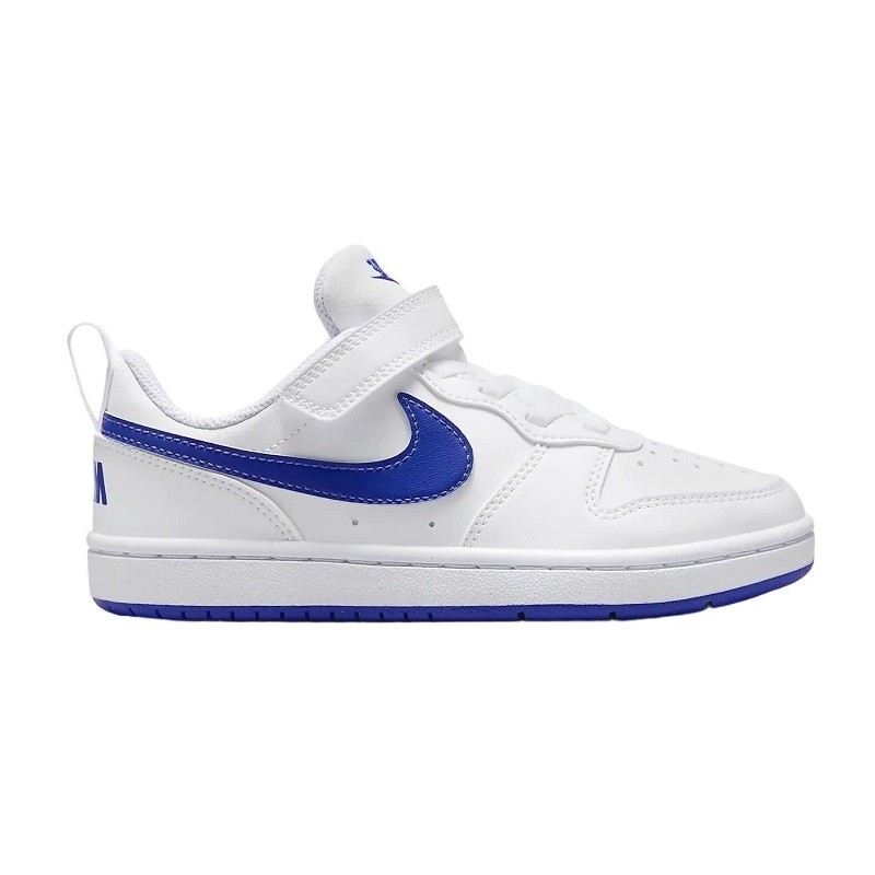 TÊNIS NIKE COURT BOROUGH LOW RECRAFT (PS) BRANCO COM AZUL JUVENIL