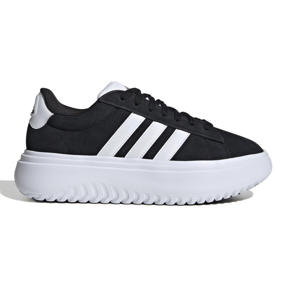 TÊNIS ADIDAS GRAND COURT PLATFORM SUEDE PRETO COM BRANCO FEMININO
