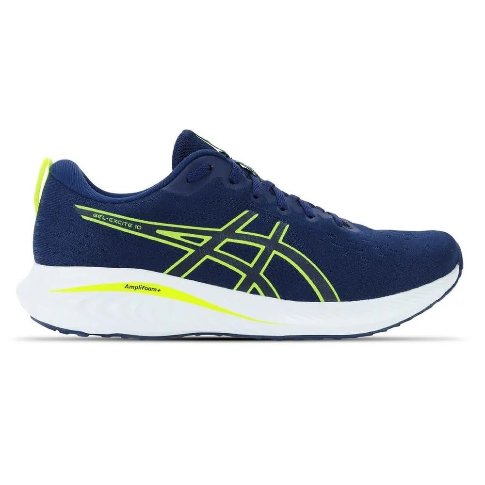 Tênis asics gel-excite 10 azul marinho com amarelo masculino