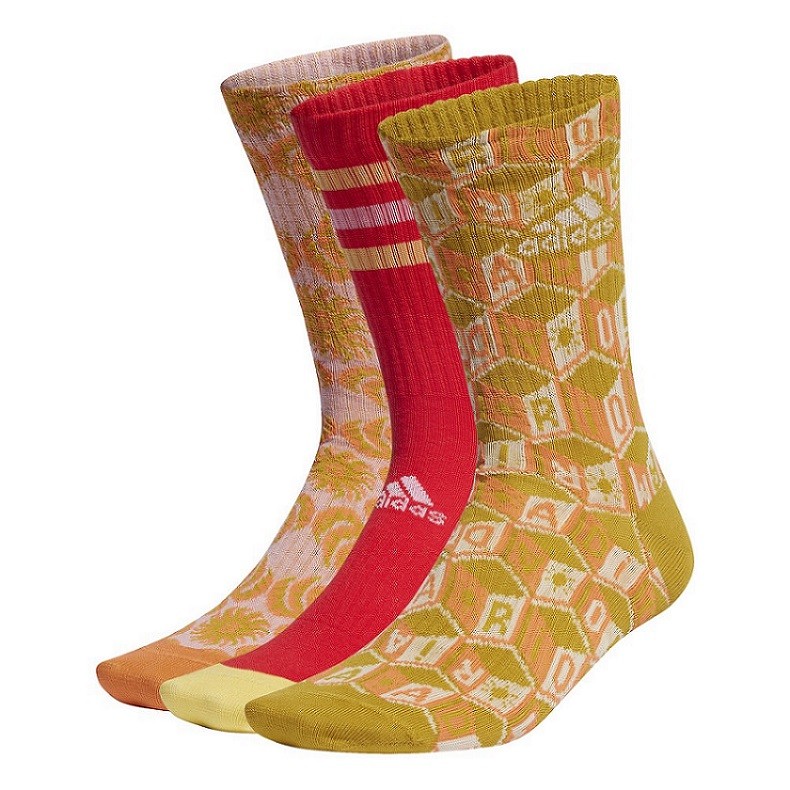 MEIA ADIDAS FARM 3 PARES COLORIDA