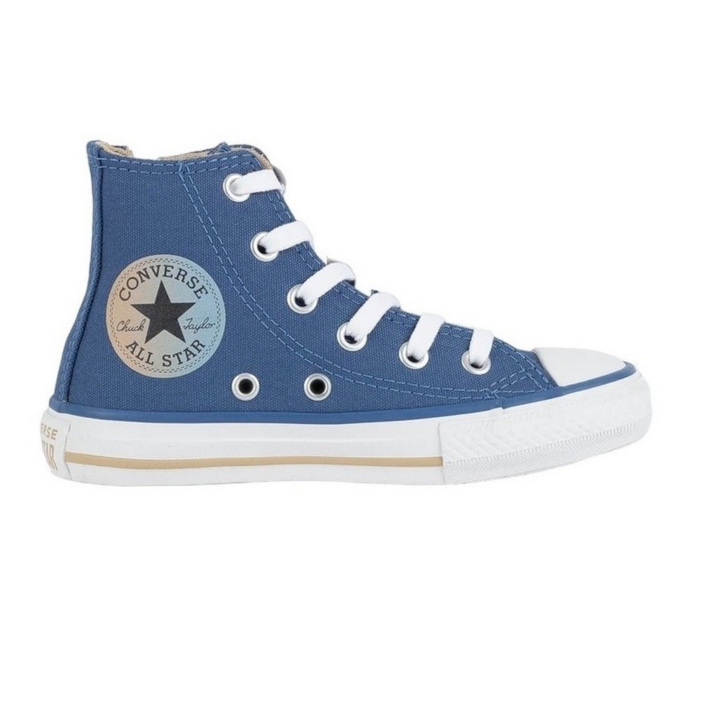 Tênis converse all star chuck taylor hi side zip azul juvenil