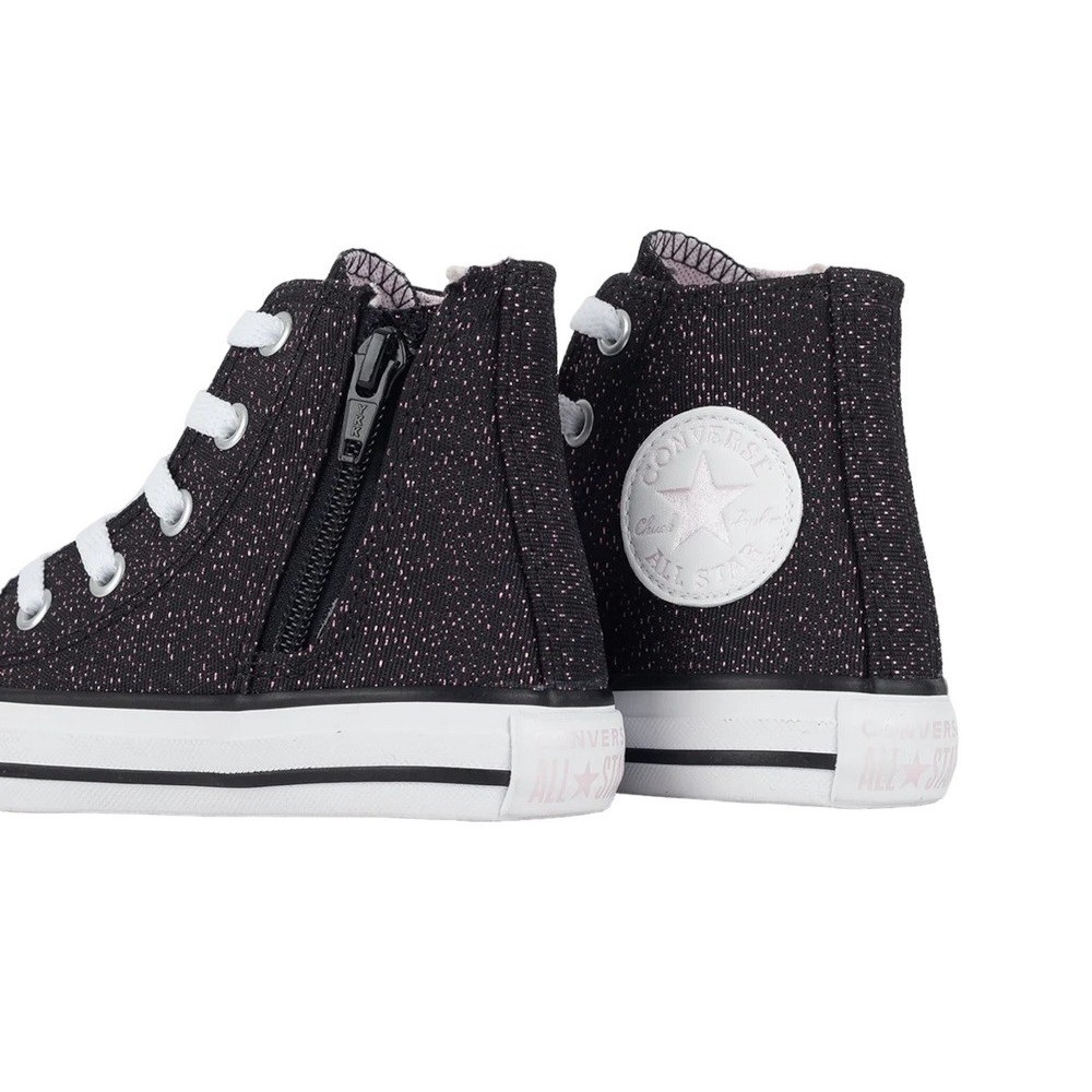 Tênis converse all star chuck taylor hi side zip preto juvenil