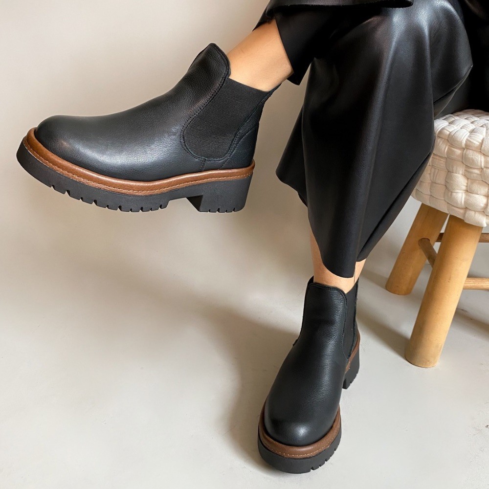 BOOT CAMILLA VENTURINI ELÁSTICO PRETO FEMININO