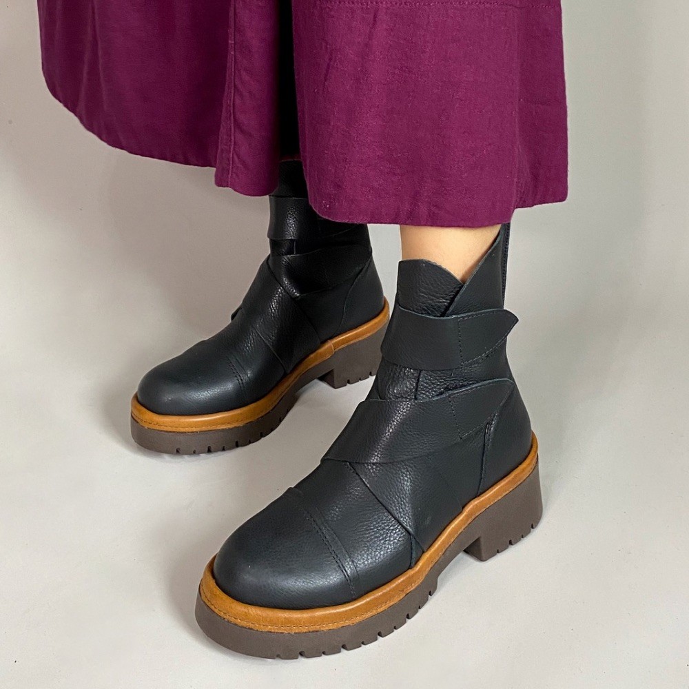 BOOT CAMILLA VENTURINI TIRAS VELCRO PRETO FEMININO