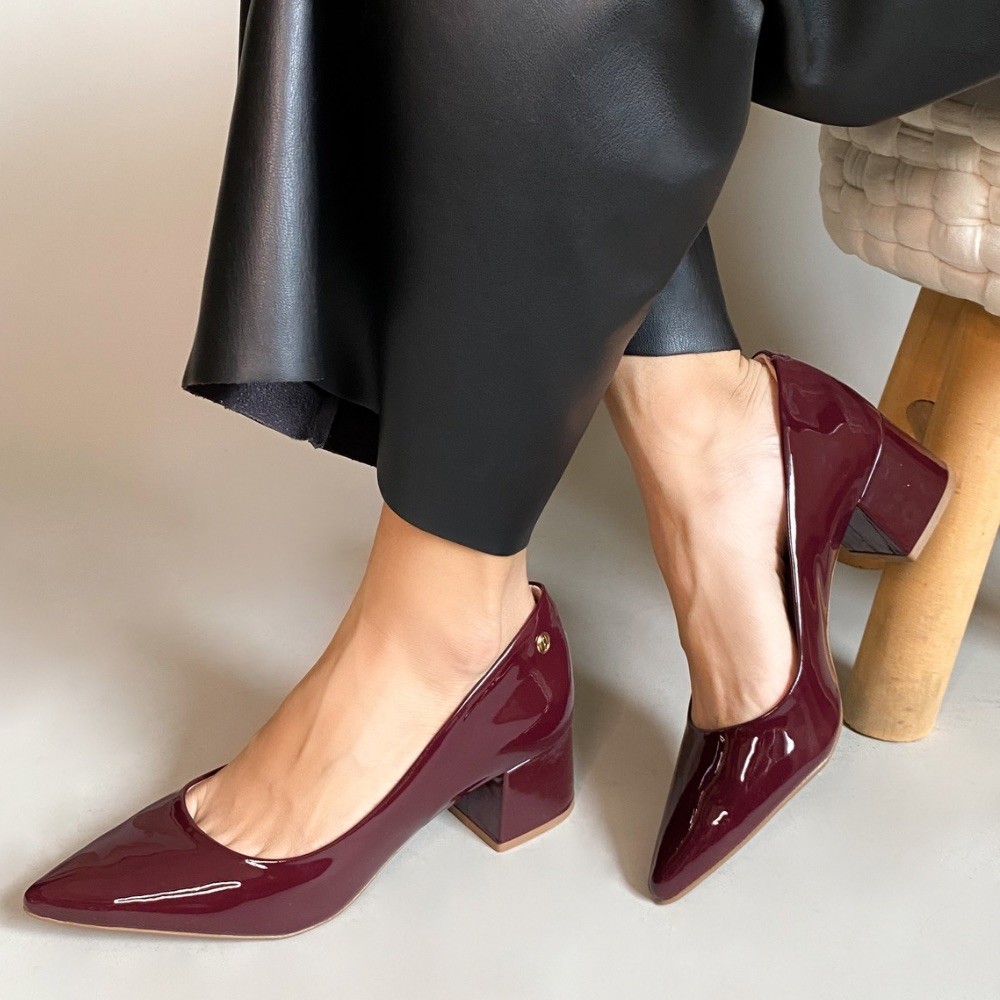 SCARPIN OFFLINE VERNIZ VINHO FEMININO