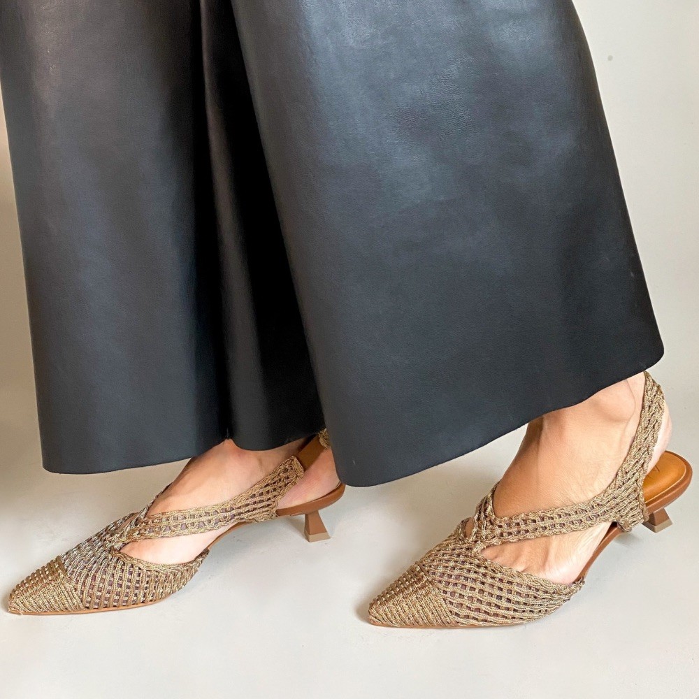 SCARPIN VALENTINA RENDA MARROM FEMININO