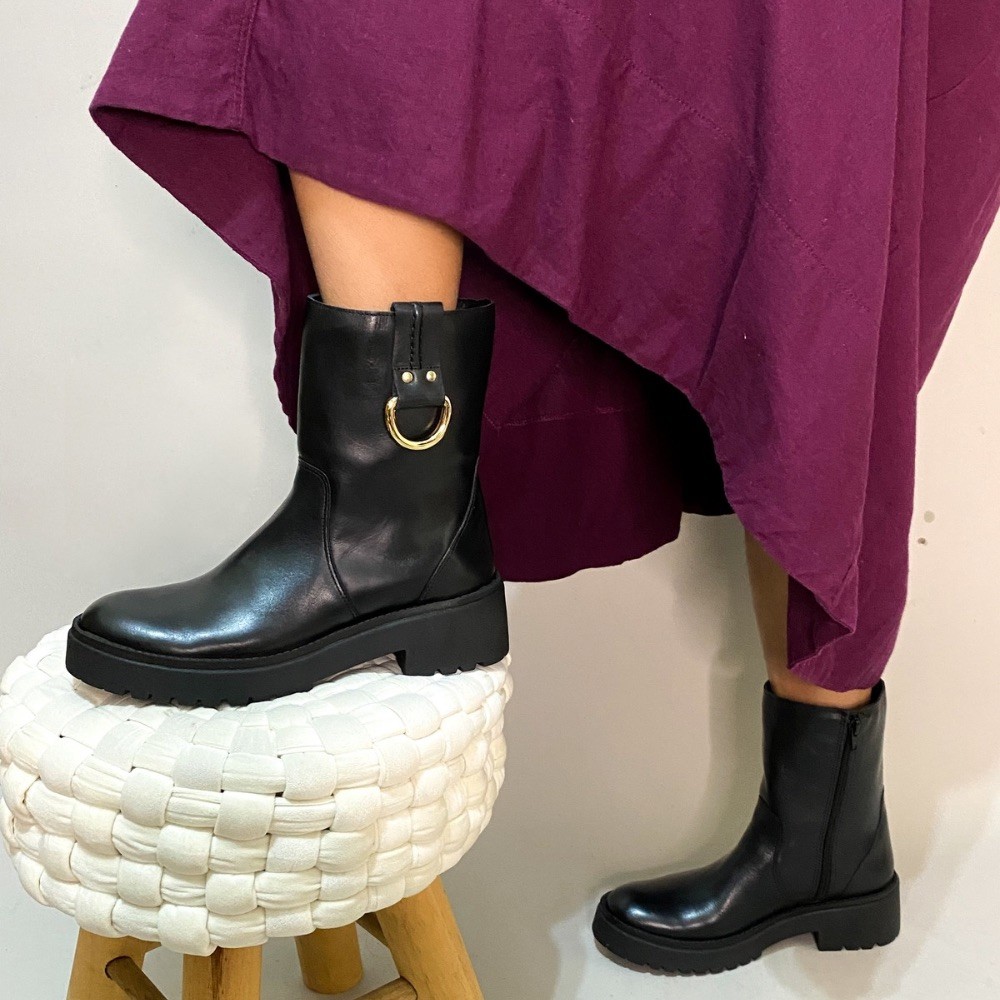 BOOT VIA PAULA ARGOLA PRETA FEMININA