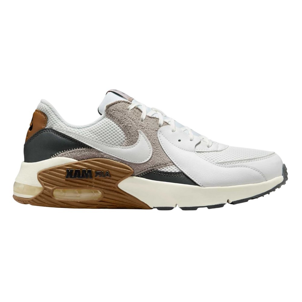 Tênis nike air max excee branco com marrom masculino :: Amil Calçados