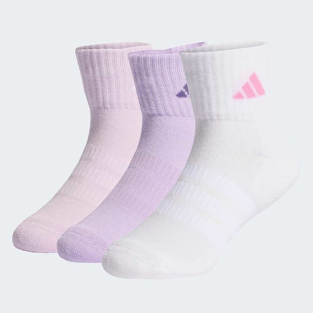 MEIA ADIDAS C KD ANK 3 PARES BRANCA, ROSA E ROXA INFANTIL