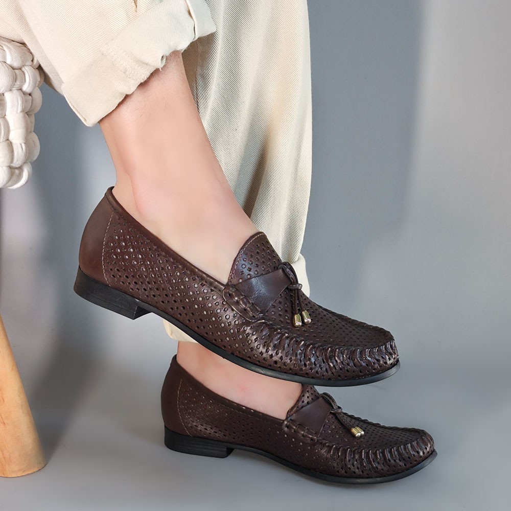 MOCASSIM GIULIA DOMNA CORTE A LASER CAFÉ FEMININO