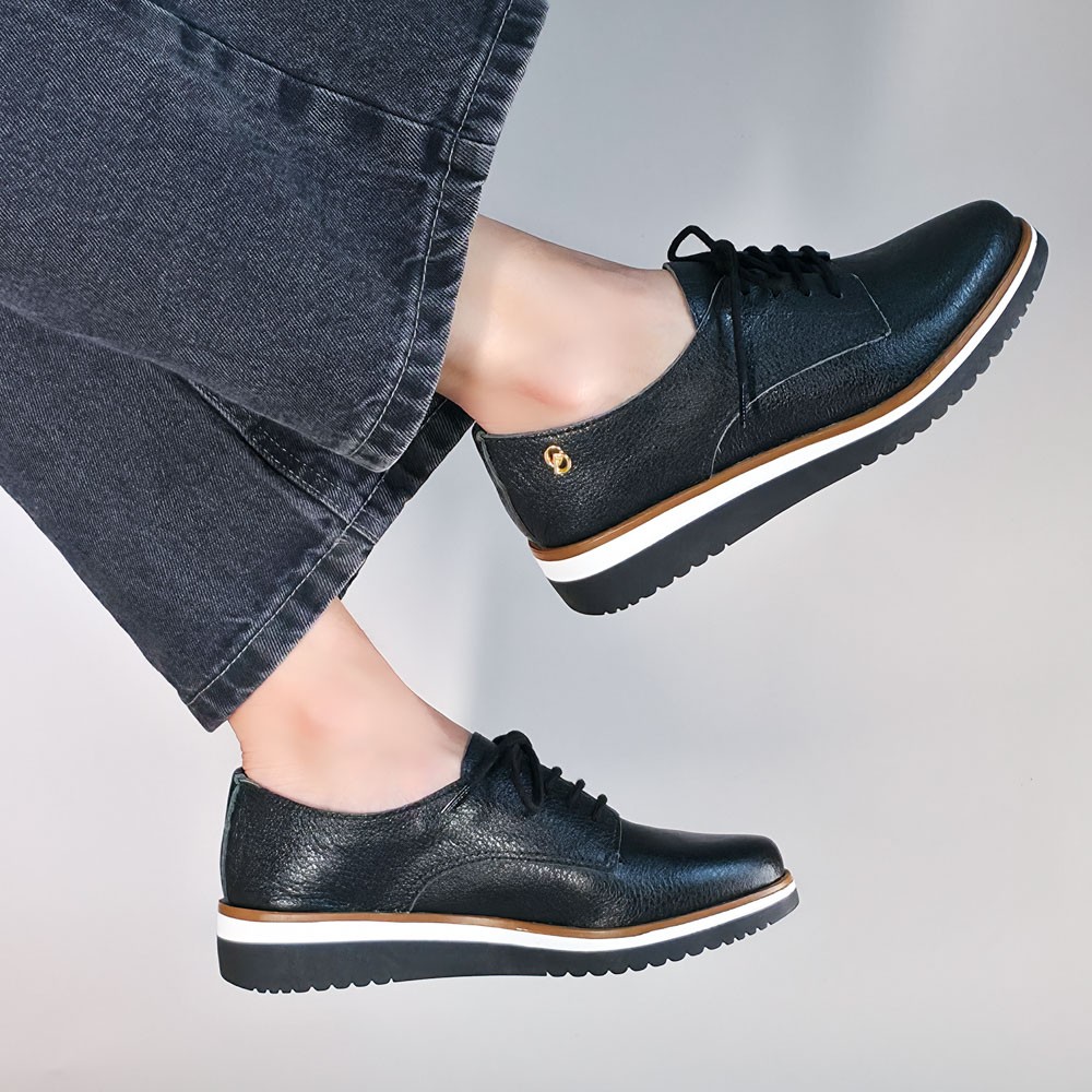 SAPATO GIULIA DOMNA OXFORD PRETO FEMININO