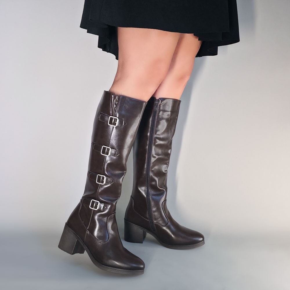 BOTA MOONCITY FIVELAS MARROM FEMININA