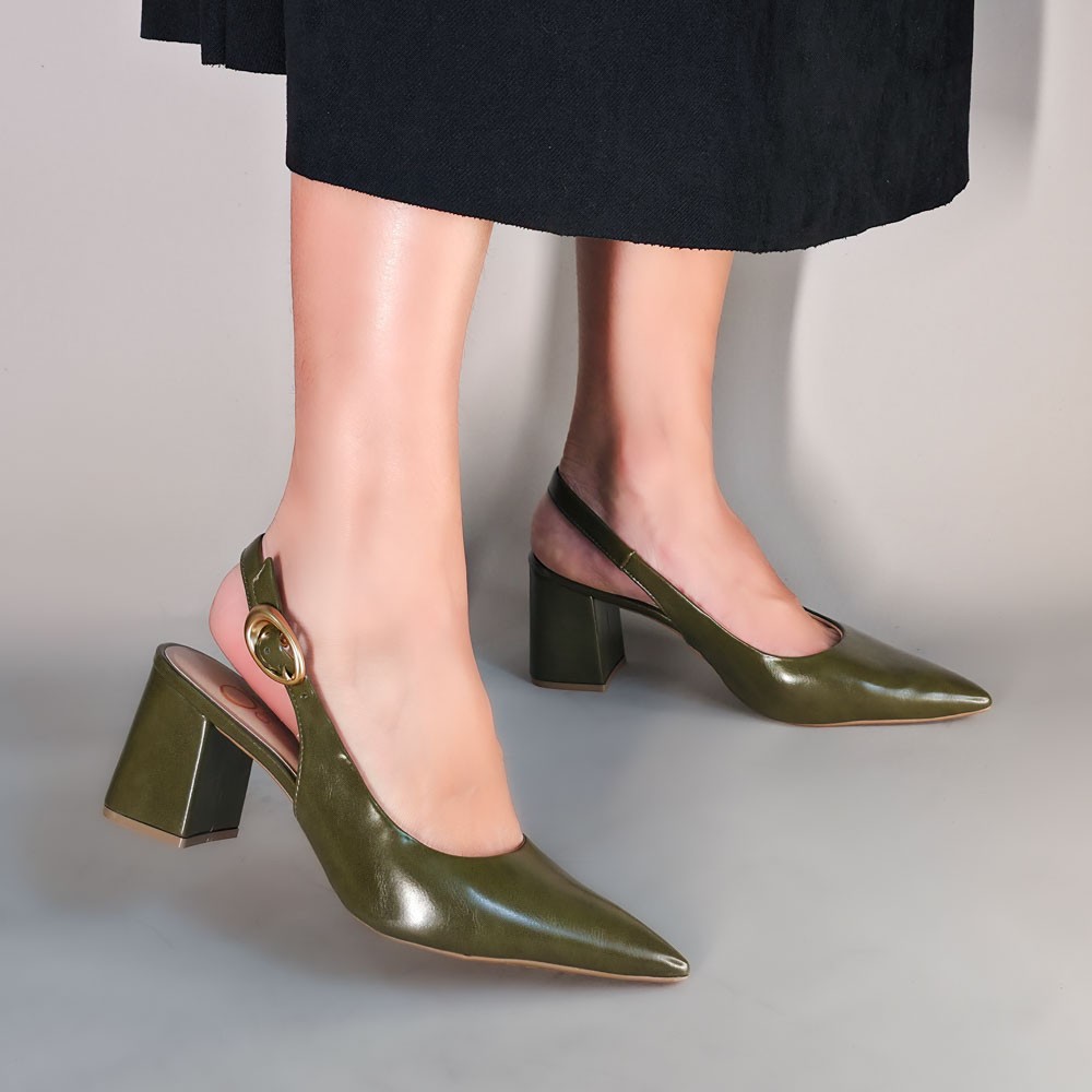 SCARPIN OFFLINE SLINGBACK VERDE FEMININO