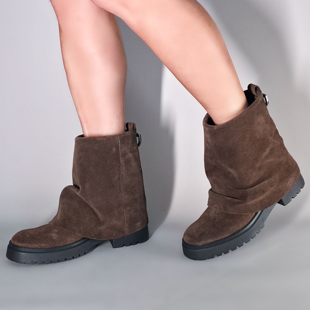 BOOT VIA PAULA DOBRA CAMURÇA MARROM FEMININO