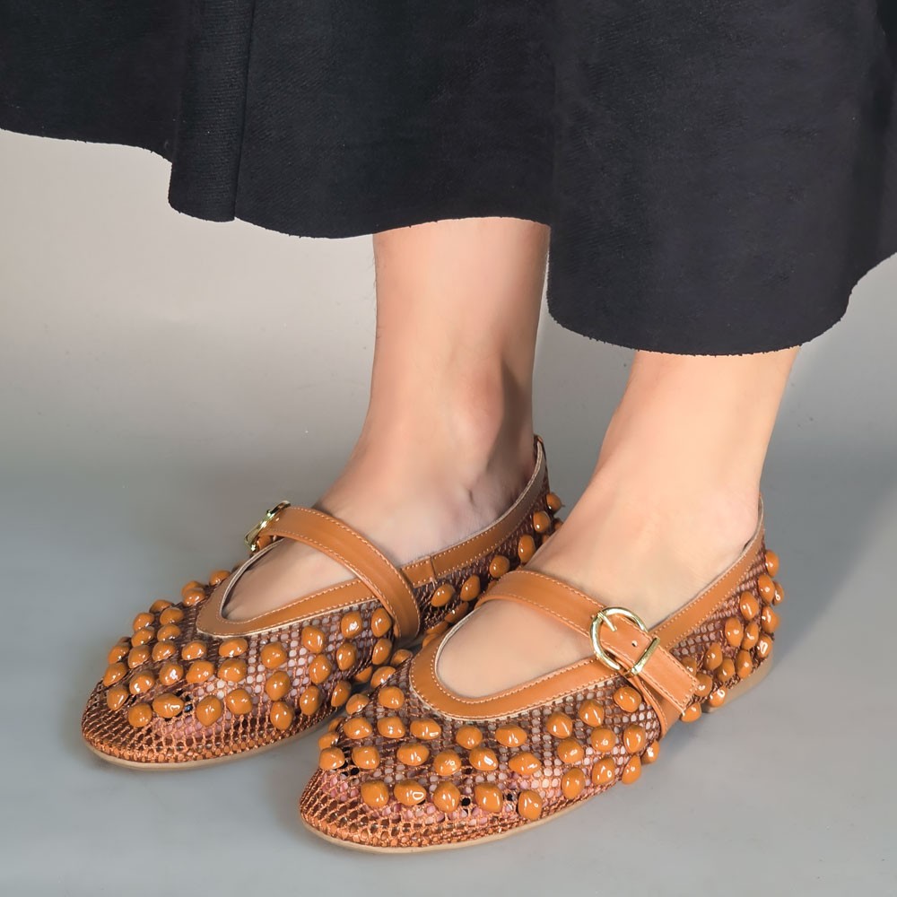 SAPATILHA ZABUMBA PEDRAS CARAMELO FEMININA